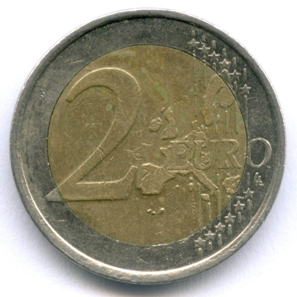 2 евро 2003 год. Финляндия. Регулярный выпуск. Тип 1. Биметалл VF