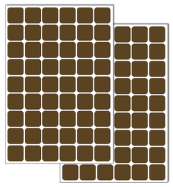 Коричневые виниловые наклейки для маркировки Policomprint М2, 20х20 мм.