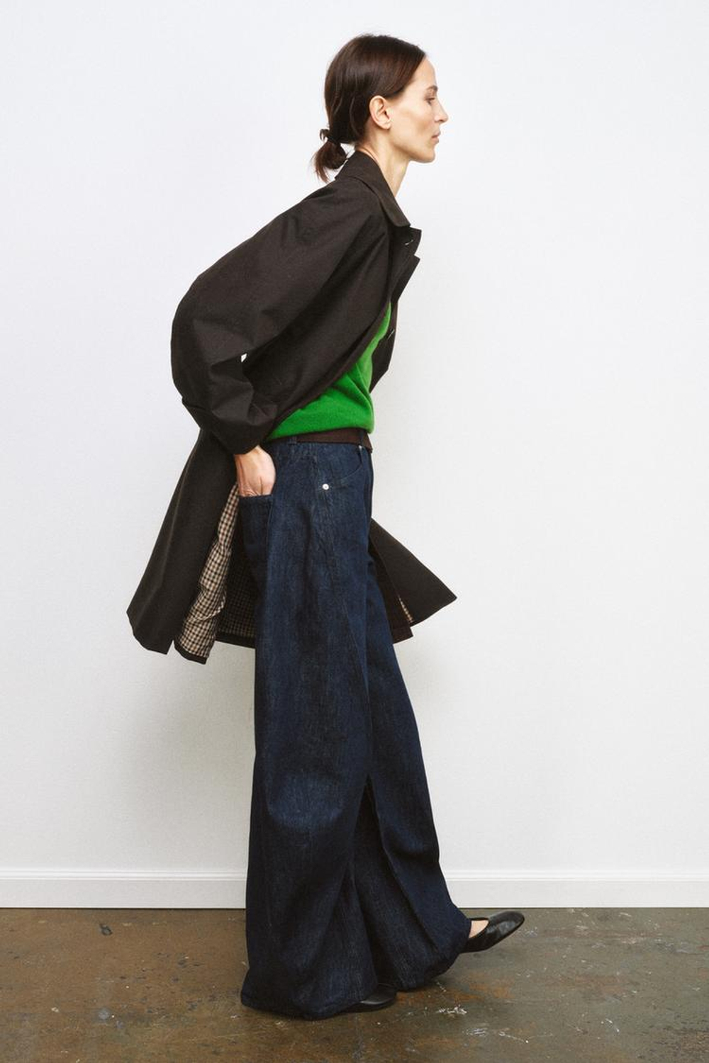 ZARA ТРЕНЧ ОВЕРСАЙЗ ИЗ КОЛЛЕКЦИИ ZW, ТЕМНО-КОРИЧНЕВЫЙ