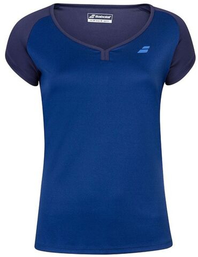 Футболка для девочки теннисная Babolat Play Cap Sleeve Top Girl - estate blue