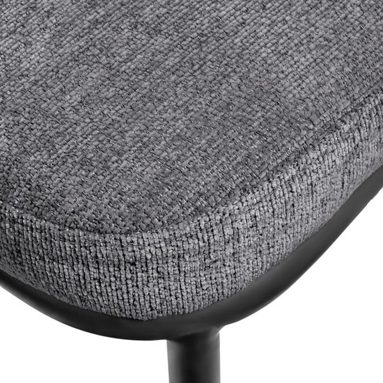 Стул полубарный Lucas 2 серый шенилл с чёрными ножками