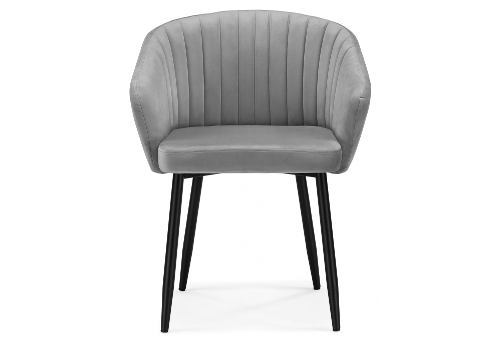 Стул на металлокаркасе Woodville Корсо темно-серое, черное, ножки черные