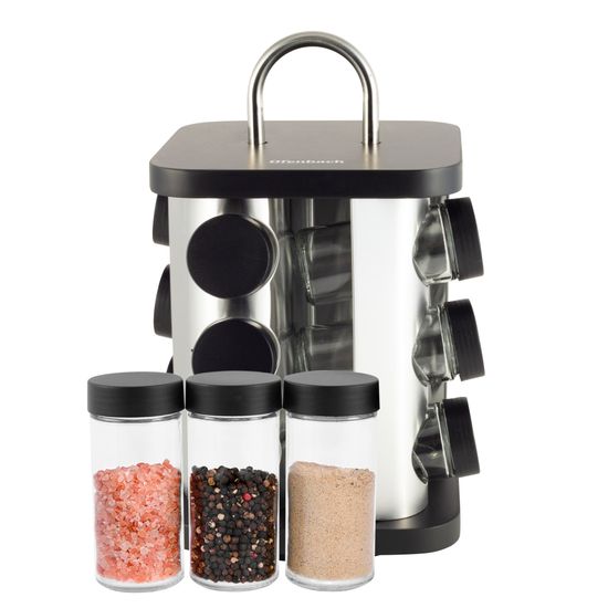 Набор ёмкостей для специй 12 шт. Ofenbach NB 101004 на квадратной подставке с ручкой