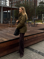 Пуховик Brunello миди изумруд