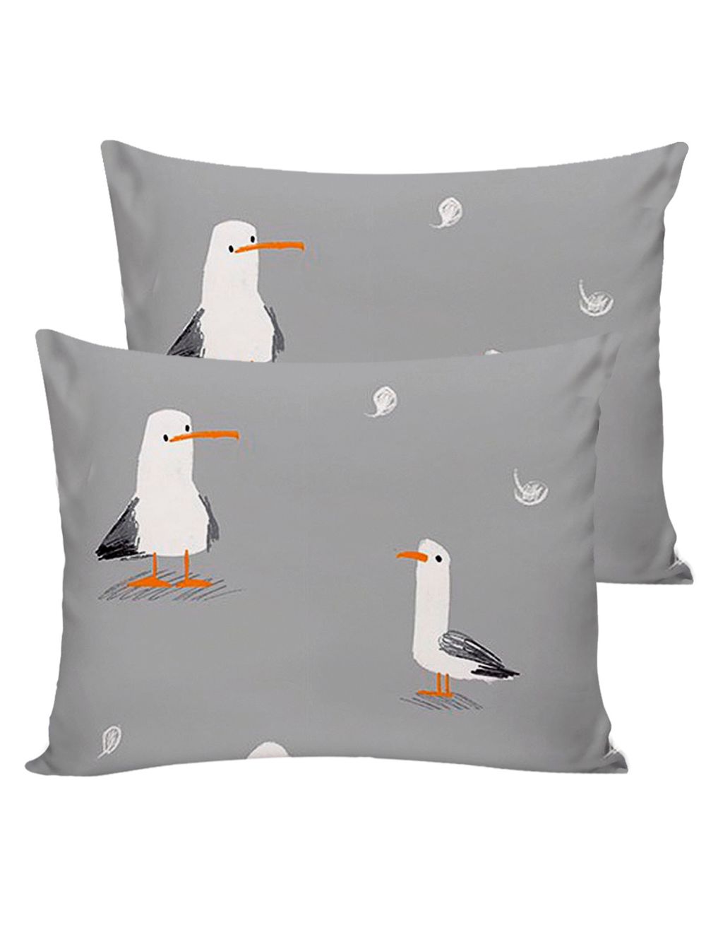 Постельное белье перкаль Сказка "Морская птица" евро Наволочка 50х70 см 2 шт Простынь на резинке 180x200 см Пододеяльник 200x215 см