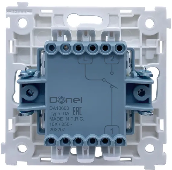 Donel R98 механизм выключателя В1 с 2-х мест (проходного), 10 A 250 В~, серия DA