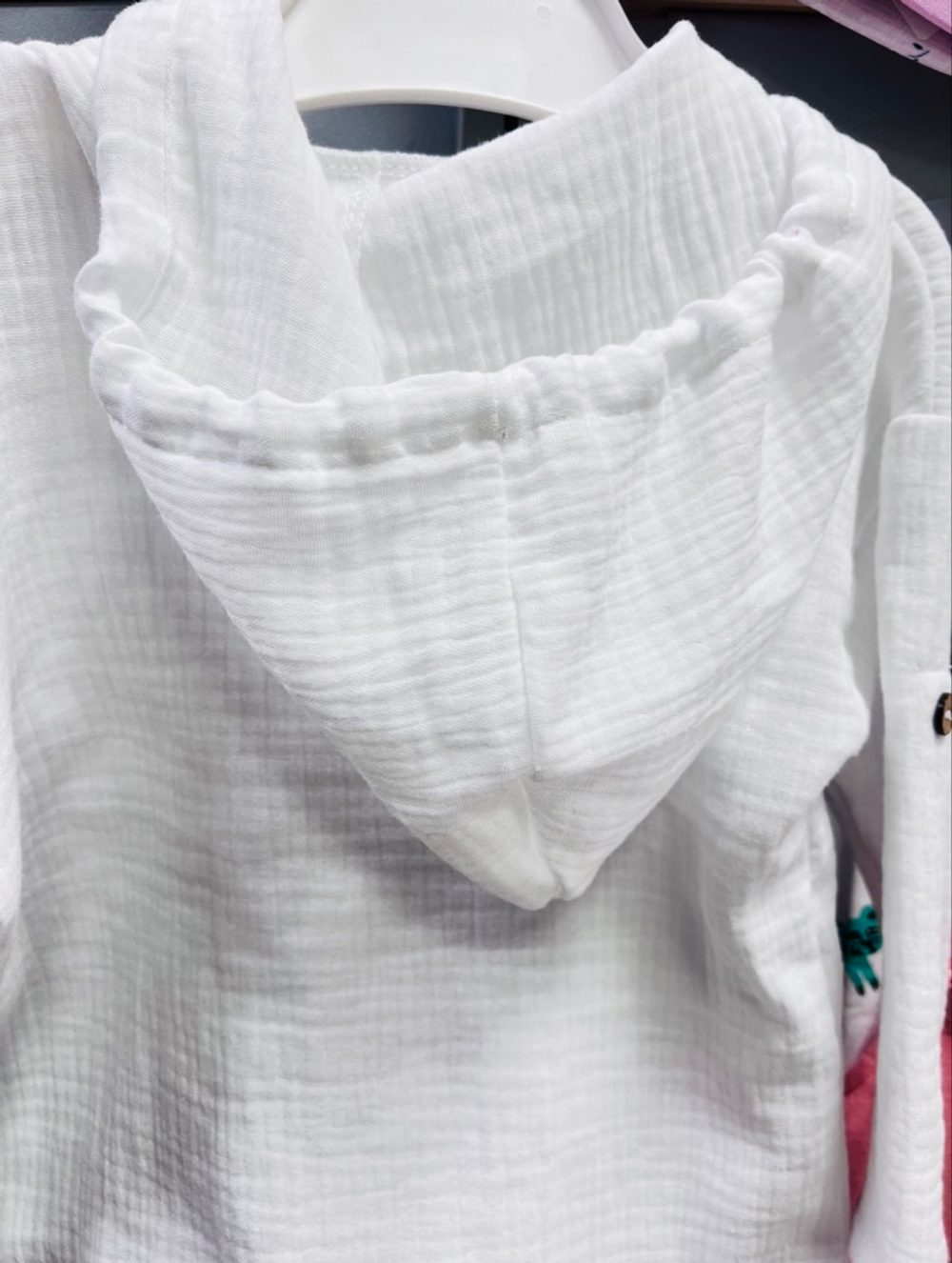 Кофта-туника из муслина с капюшоном