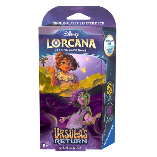 Готовая колода Lorcana TCG выпуска Ursula's Return: Amber and Amethyst на английском языке