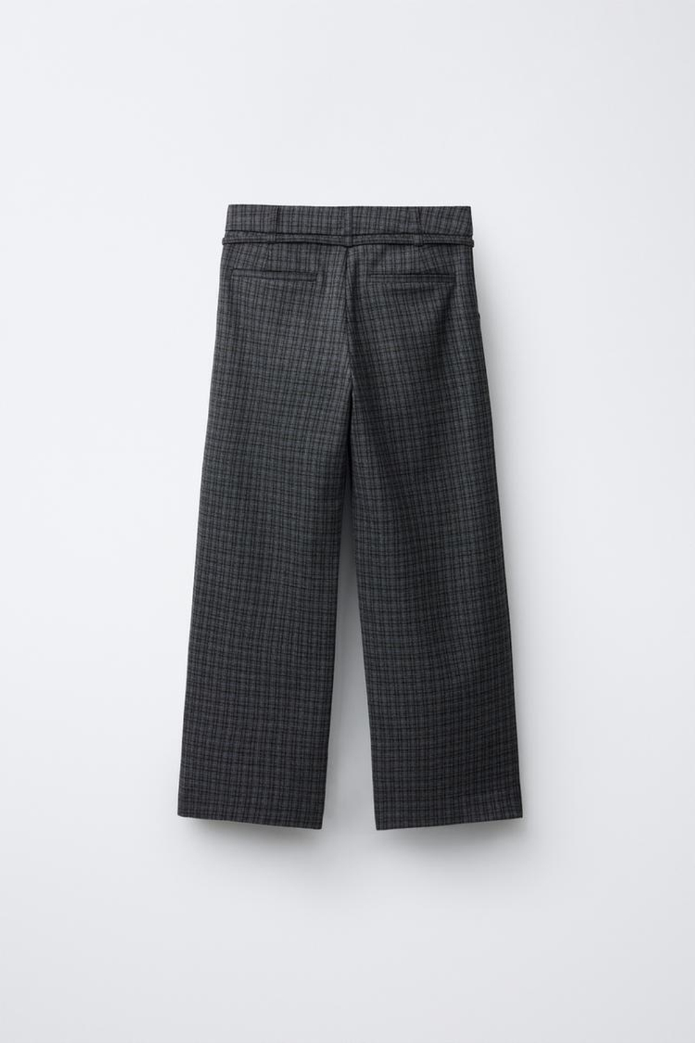 ZARA БРЮКИ В КЛЕТКУ НА ШНУРКЕ, СИНИЙ