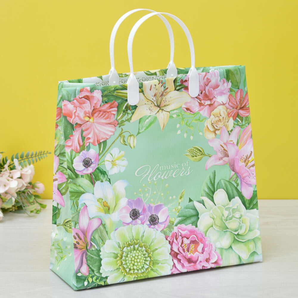 Пакет 30*30+10см из мягкого пластика "Музыка цветов"