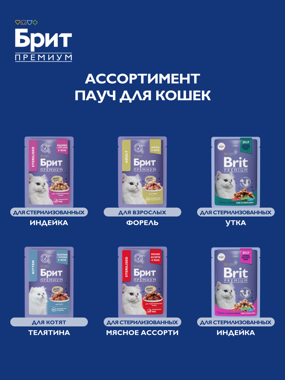 Пауч БРИТ ПРЕМИУМ для котят кролик в желе 85 г