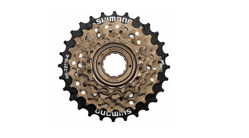 Трещотка Shimano Tourney TZ, TZ500, 7скоростей, 14-28T, черно-коричневая, без упаковки