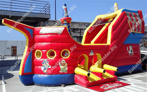 Детский надувной батут-горка "Пиратская шхуна"