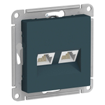 ATLASDESIGN РОЗЕТКА двойная компьютерная RJ45+RJ45, кат.5Е, механизм, ИЗУМРУД ATN000885