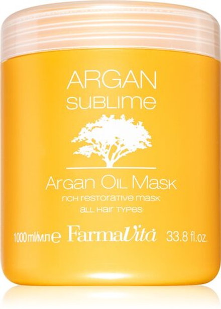 FarmaVita Argan Sublime - восстанавливающая и увлажняющая маска для волос /   1000  ml  / GTIN 8022033004970