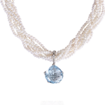 Подвеска с Топазом Полярная Звезда и Жемчужное Ожерелье