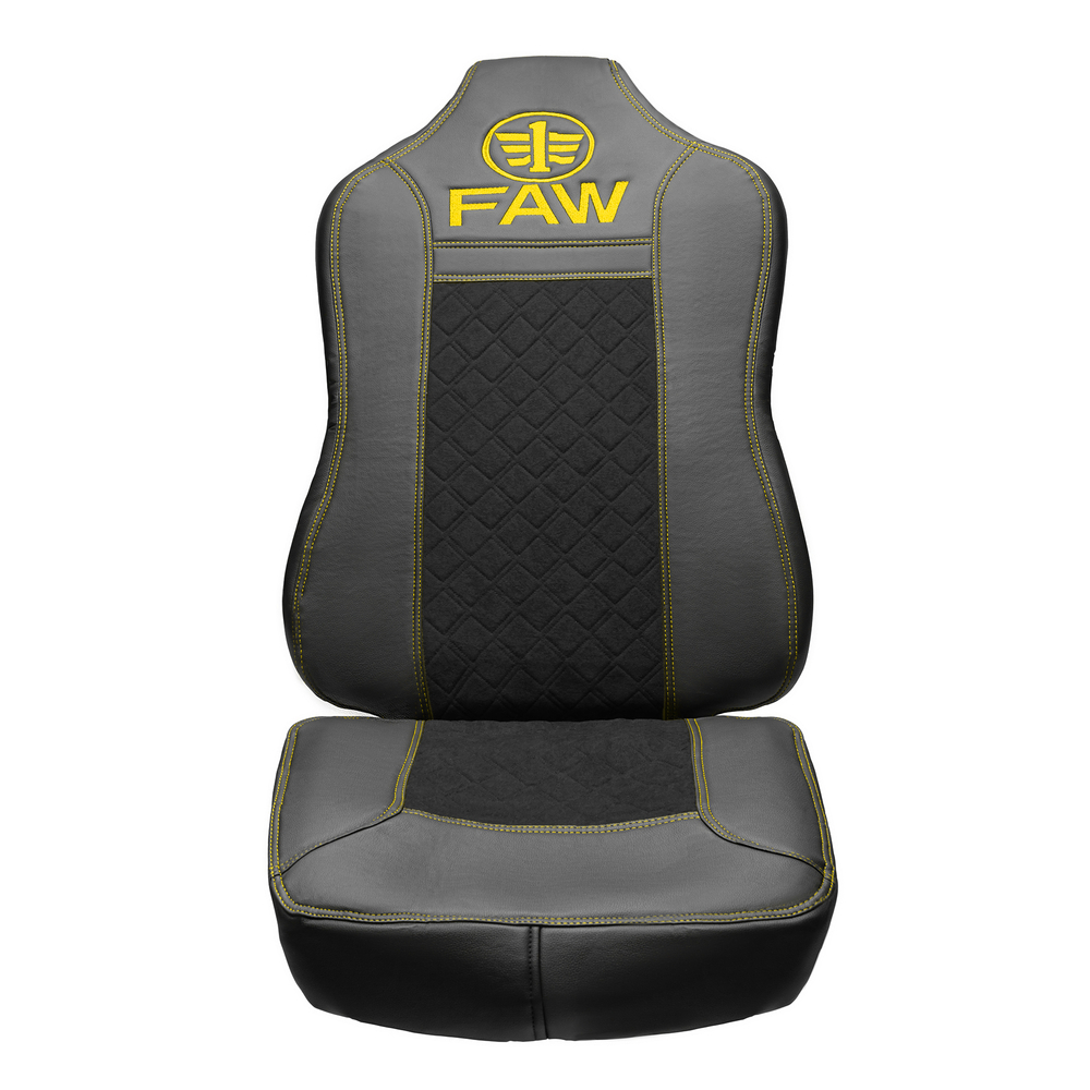 Чехлы FAW J7 (экокожа, черный, желтая строчка)