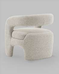 Лаунж-кресло Boon, серебристое букле