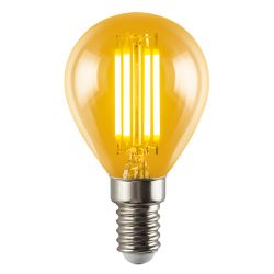 LED-G45-5W-AMBER-E14-VLF Лампа светодиодная Vintage. Форма шар. янтарная колба. Картон. TM Volpe