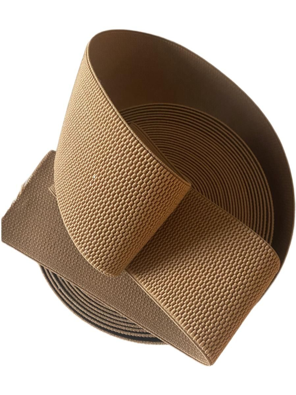 Резинка широкая 7 см цветная (бежевый) эластичная декоративная лента для поясов, одежды и рукоделия 1 м