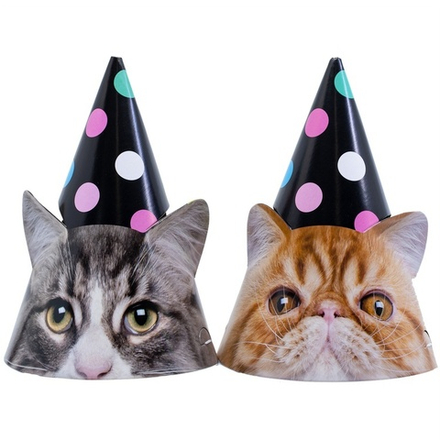 Колпаки праздничные «Котики» фотографичные, 6 шт