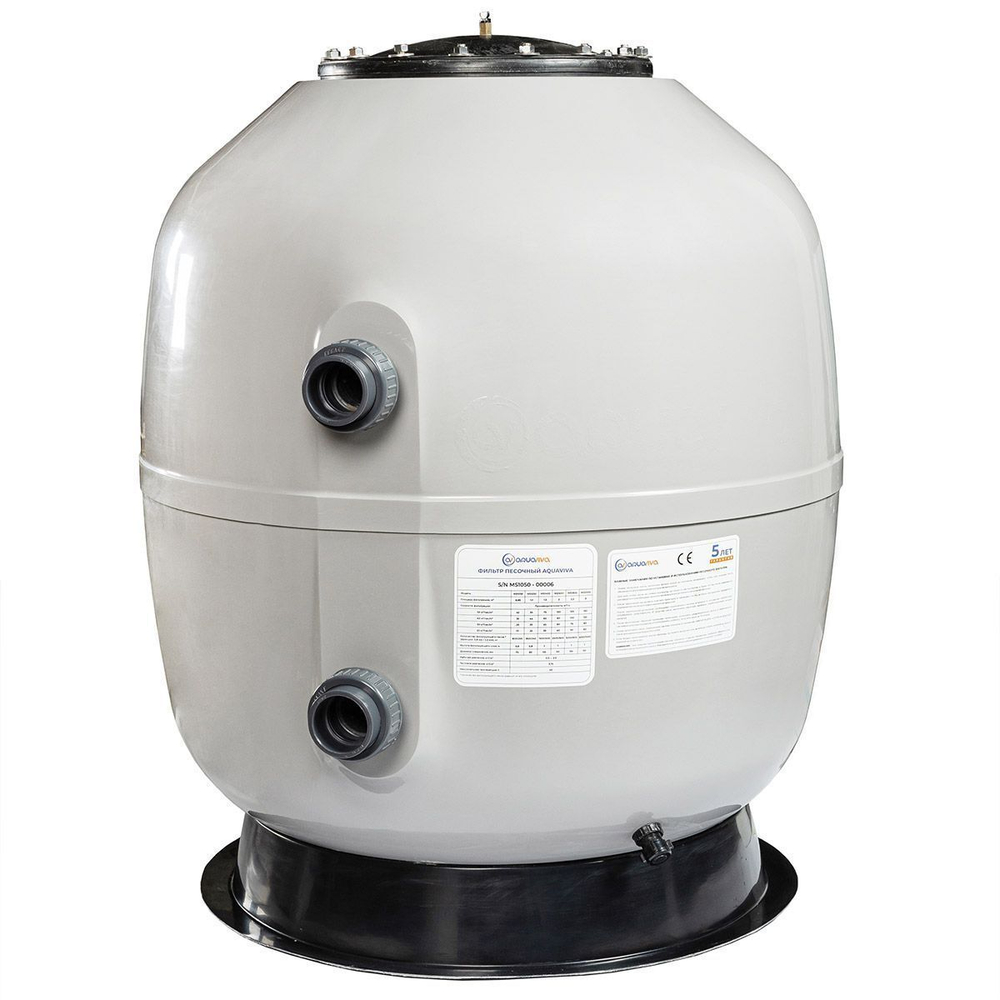 Фильтр AquaViva MS1250-M (62m3/h, 1250mm, 1650kg, 90mm, 2,5Бар) + люк для выгрузки