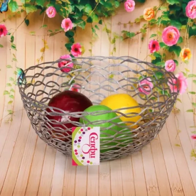 Фруктовница «Brownie» 26*11см волна серая