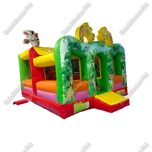 Коммерческий надувной батут "Законы джунглей", без горки
