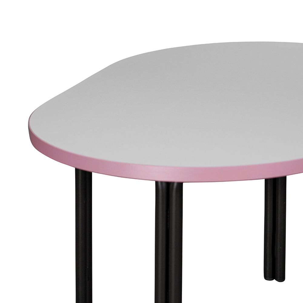 Столик кофейный ror, 75х50 см, черный/серый/розовый