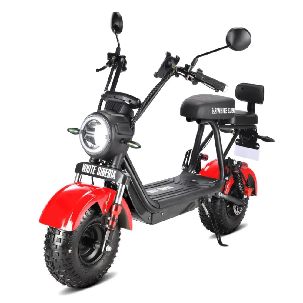 Электроскутер CityCoco WHITE SIBERIA MINI R 2.0 1200W (2022) RED