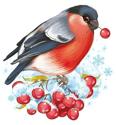 Плакат вырубной А4 230х220мм двухсторонний "Снегирь" (Сфера)