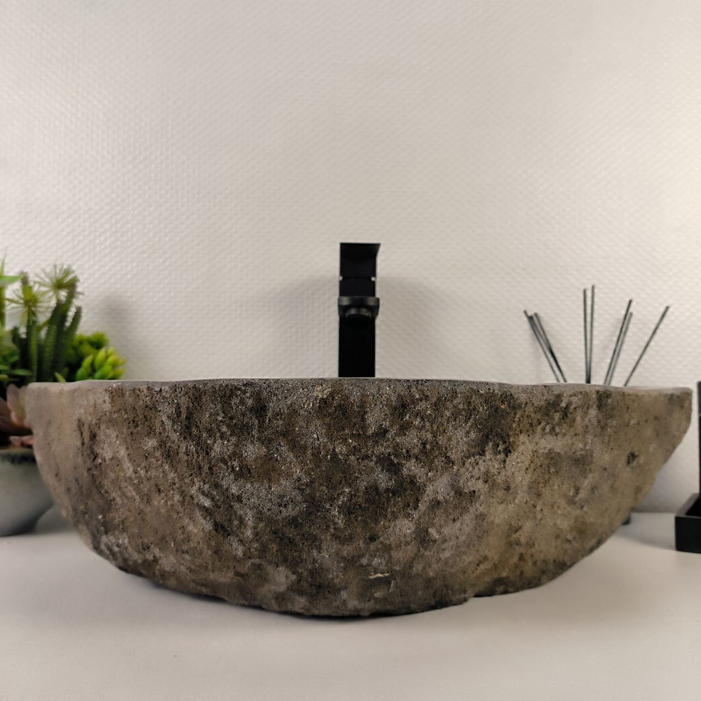 Каменная раковина из речного камня RS-04924 (55*41*15) 0866 из натурального камня