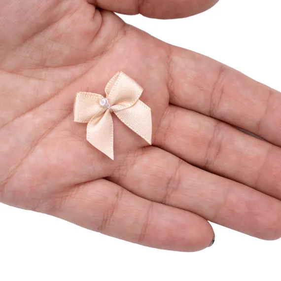 Бантик бежевый с бусинкой, Arta-F