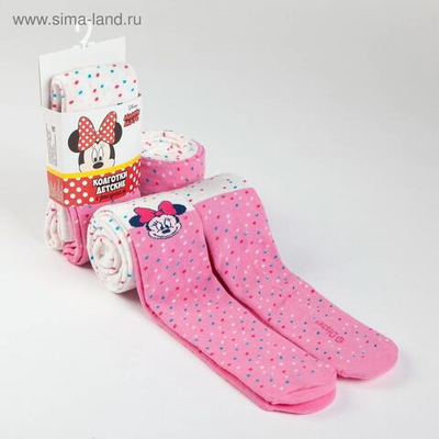 Колготки д/дев "Минни Маус" р.68-74 бел/роз (Disney) 1200930, 1 шт.