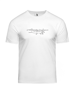 Футболка с самолетом Cessna unisex белая с черным рисунком