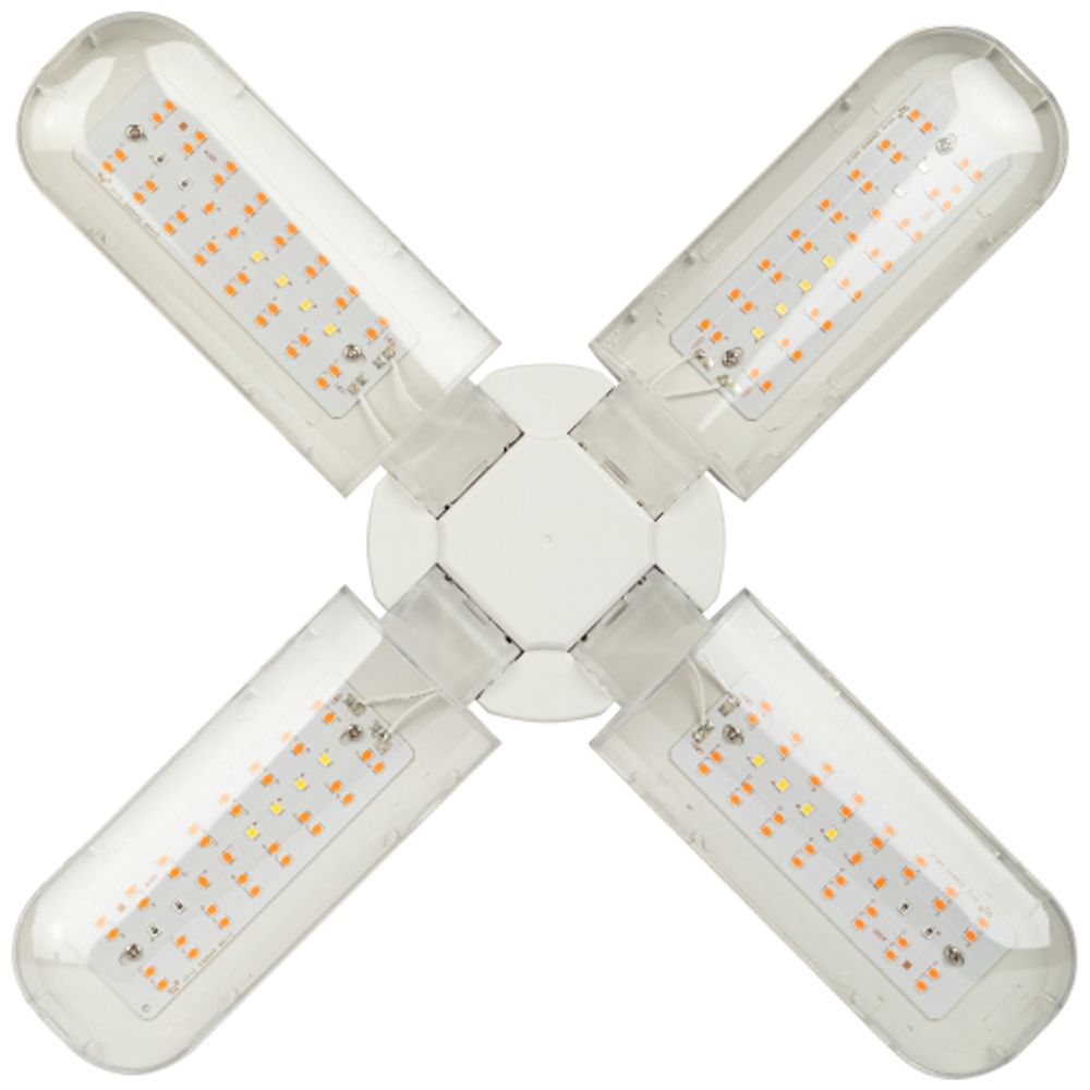 Фитолампа для растений светодиодная ЭРА FITO-36W-RB-E27-FOLD 4-х лепестковая красно-синего спектра 36 Вт Е27