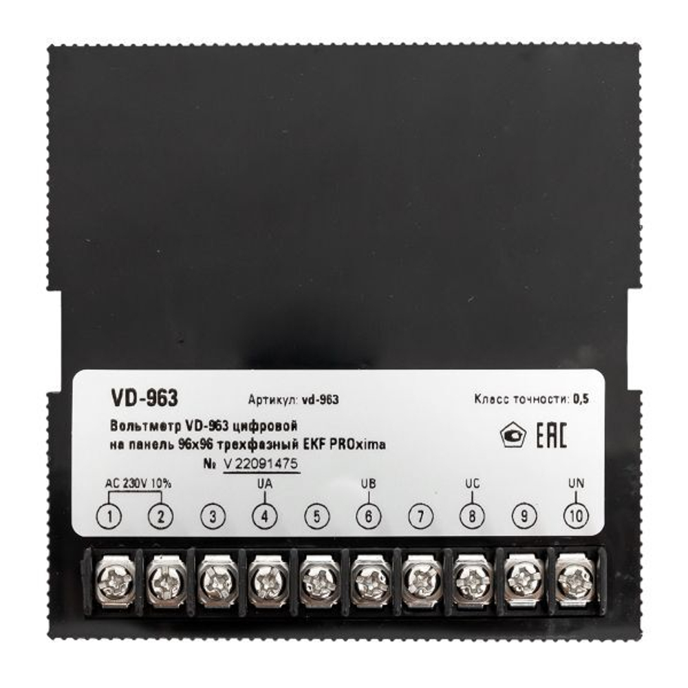 VD-963 Вольтметр цифровой на панель (96х96) трехфазный EKF PROxima