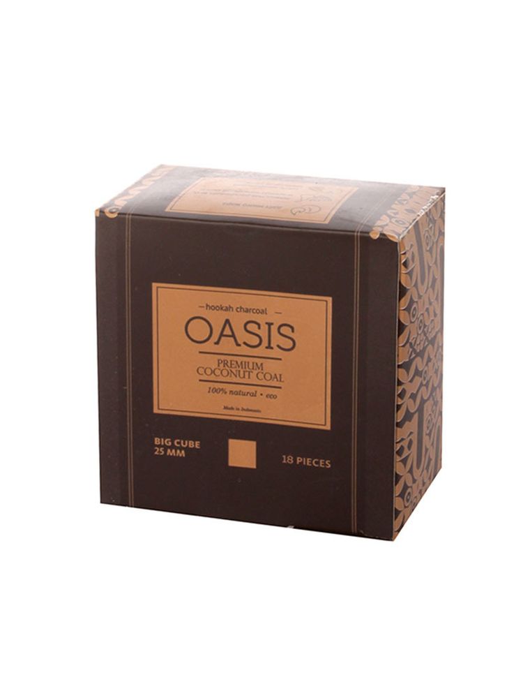 Уголь кокосовый Oasis Premium 25 мм. (18 шт, 0.25 кг.)