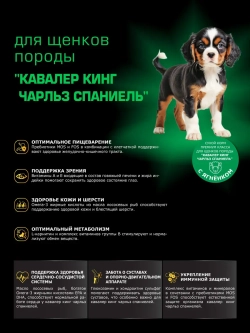 Корм для щенков Кавалер кинг чарльз спаниель, ягнёнок 2,5 кг