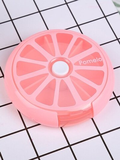 Таблетница маленькая круглая розовая (М11-025)