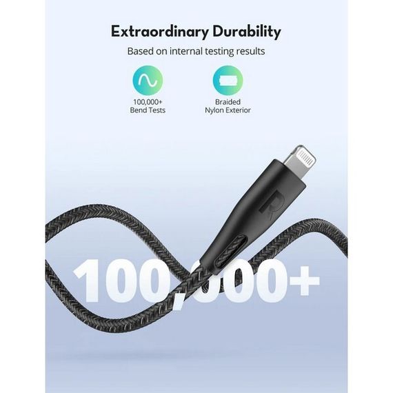 Кабель RAVPower MFI USB-C to Lightning, 2 м (RP-CB1018), золотистый