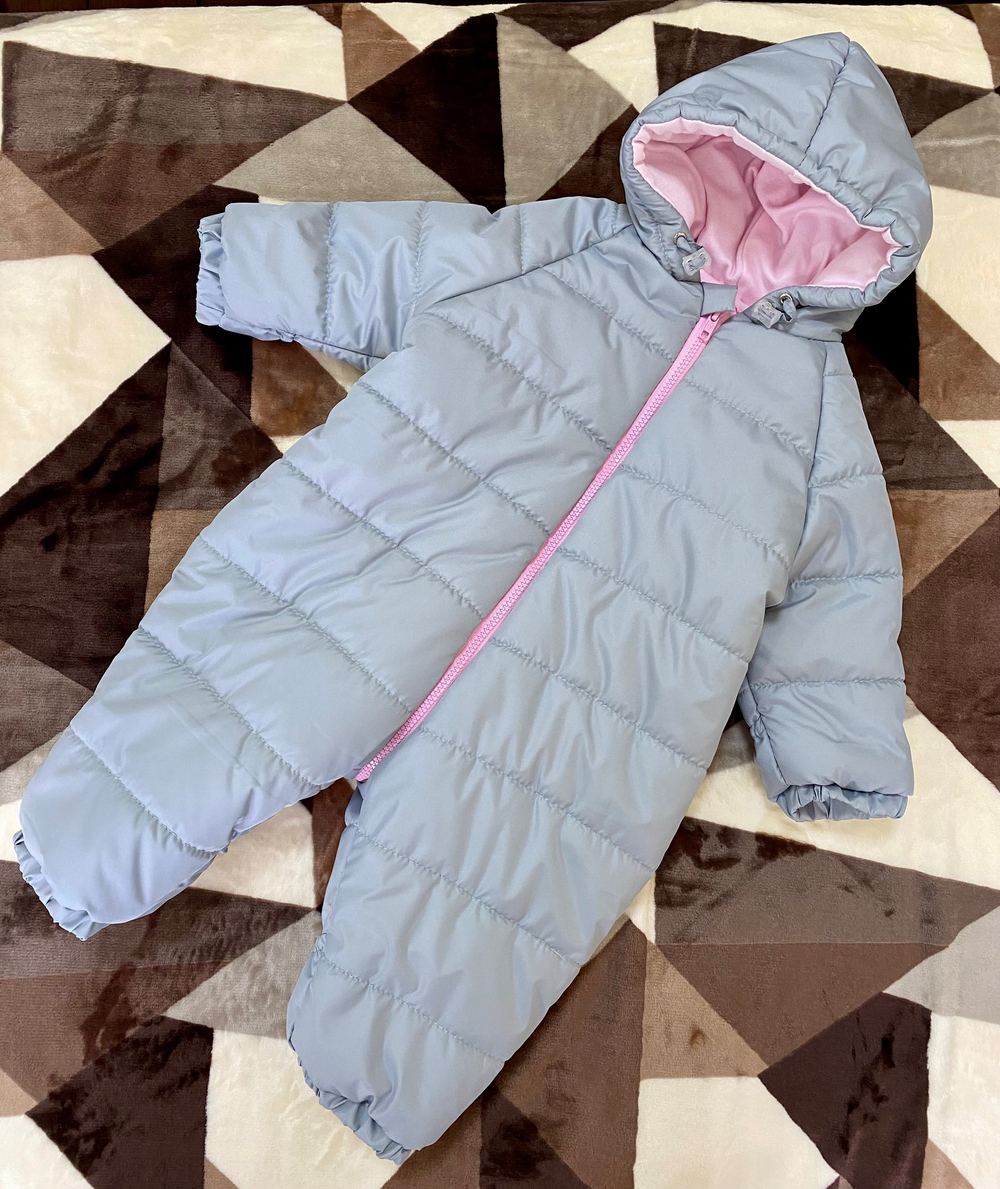 138/6 Комбинезон "Колибри" серый/розовый (Размер: 74)