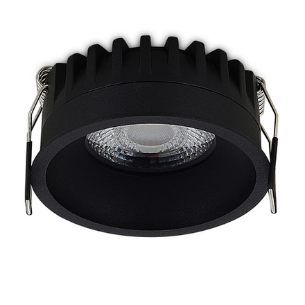 Светильник встраиваемый CRATER, 10W, 876Lm, 3000K, D82хH40мм, IP44, черный