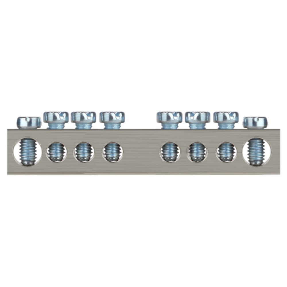 Шина ЭРА NO-224-79 PEN земля-ноль 6х9мм 8/1 никелированная с креплениями по центру