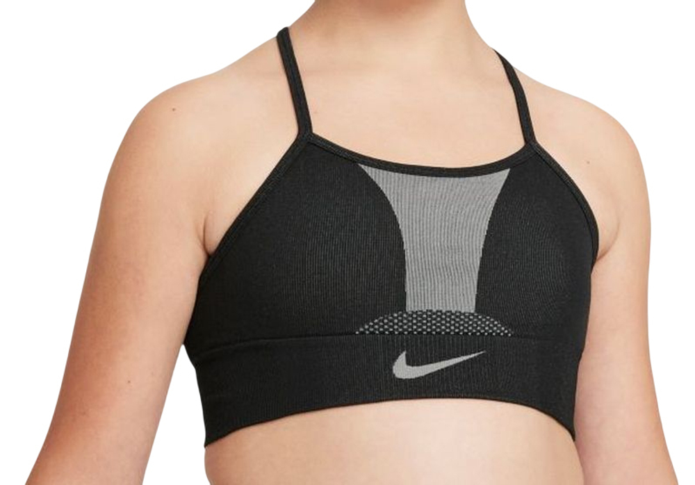 Топ для девочки теннисный Nike Dri-Fit Indy Seamless Bra G - black/black