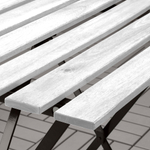 Комплект садовой мебели Тэрно из массива березы с нержавеющим стальным каркасом, складной стол и 2 складных стула для улицы дачи кафе, белый