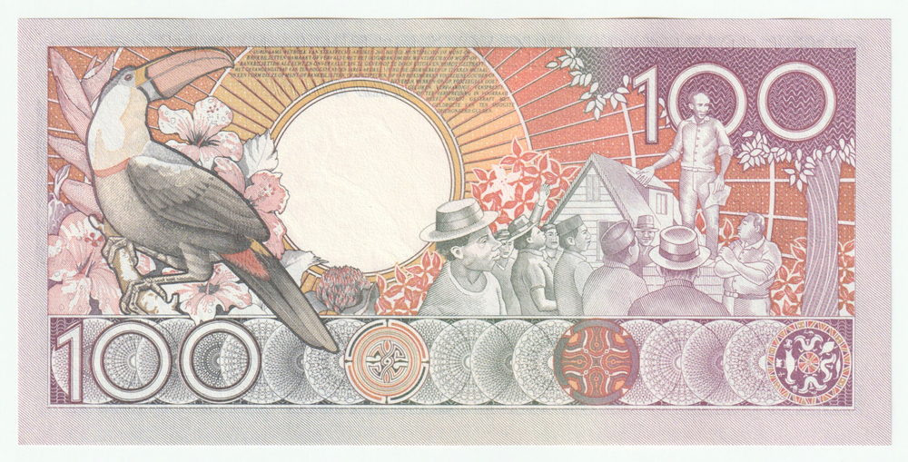 Suriname, 100 Gulden, 1988, UNC (Pick 133)
