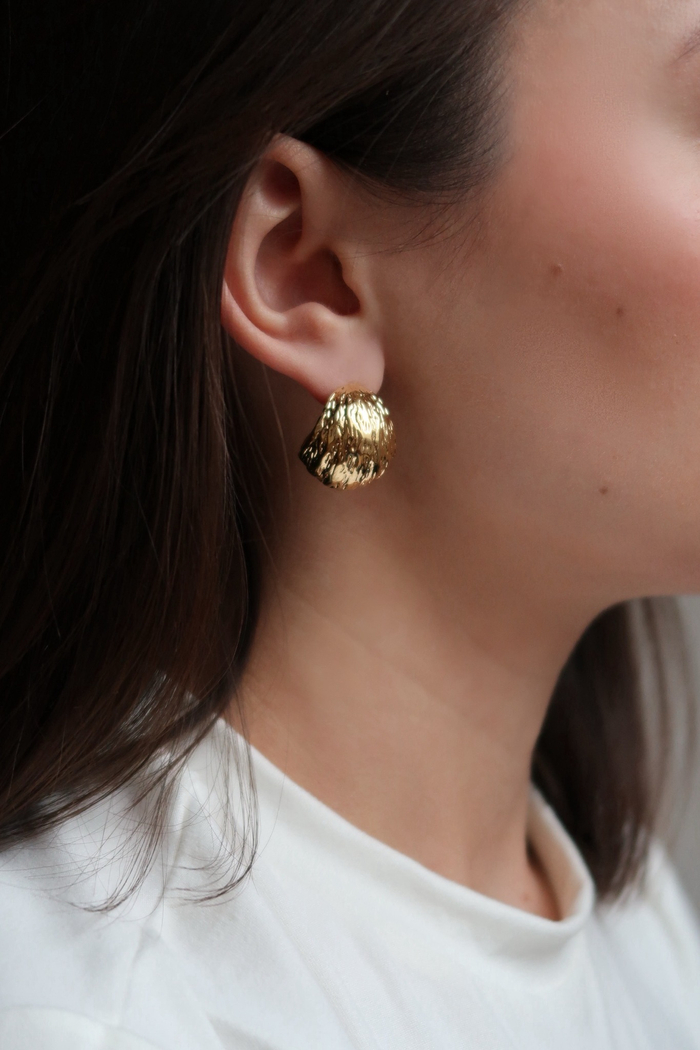 Серьги РИФЛЕНЫЕ КАПЛИ gold