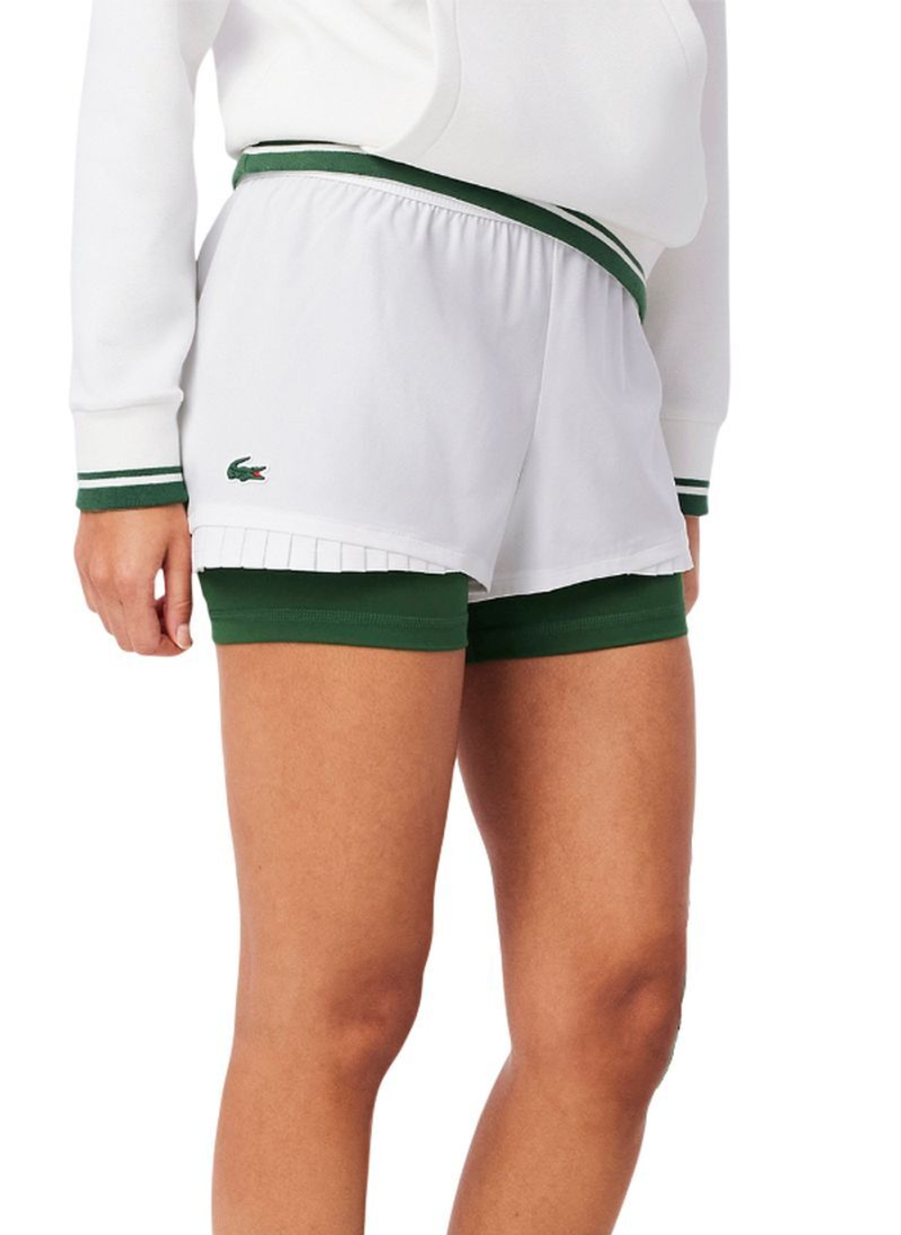 Женские Шорты теннисные Lacoste Ultra Dry Lined Tennis - белый