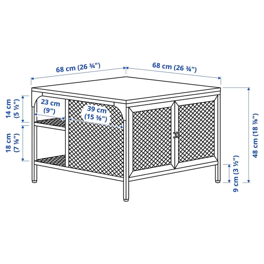 Журнальный стол - FJÄLLBO /FJАLLBO  IKEA/ ФЬЕЛЛЬБО ИКЕА, 68x68x48 см, черный/коричневый